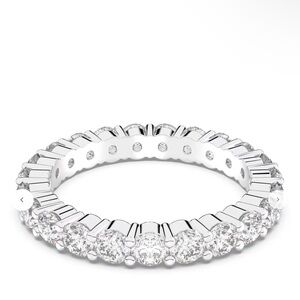 Swarovski Matrix Vittore ring Round cut, White, Rhodium plated